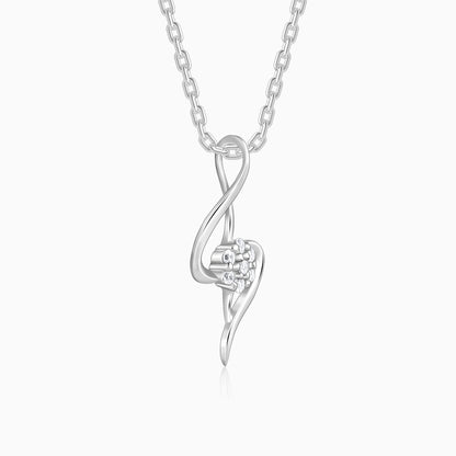 Silver Gorgeous Beauty Pendant With Link Chain