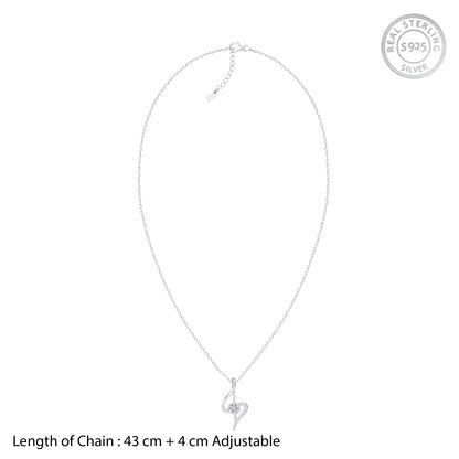 Silver Gorgeous Beauty Pendant With Link Chain