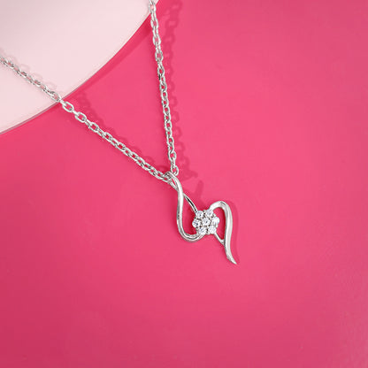Silver Gorgeous Beauty Pendant With Link Chain