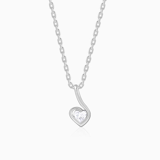 Silver Graceful Love Pendant With Link Chain