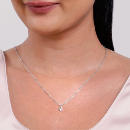 Silver Graceful Love Pendant With Link Chain