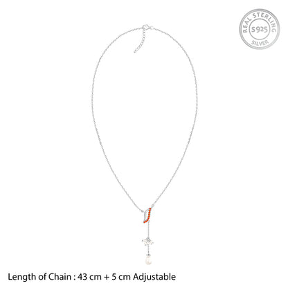 Silver Sekhmet Lariat Necklace