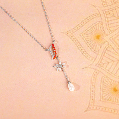 Silver Sekhmet Lariat Necklace