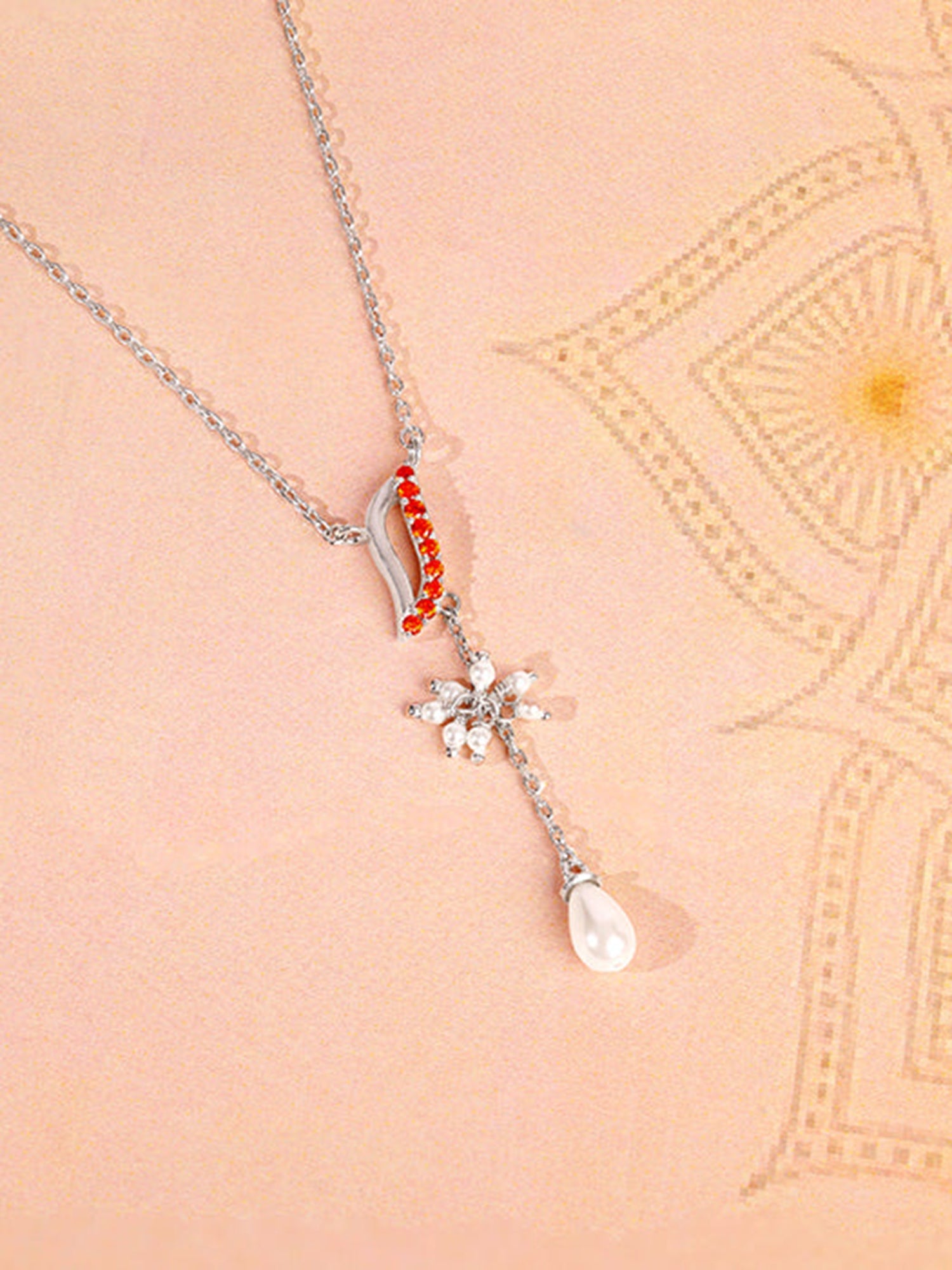 Silver Sekhmet Lariat Necklace