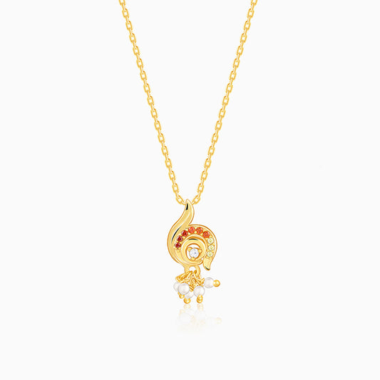 Golden Ambika Pendant With Link Chain