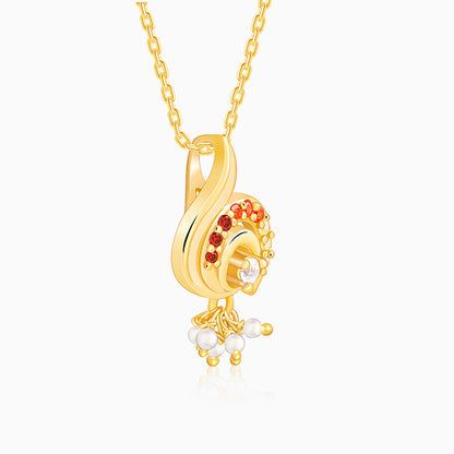 Golden Ambika Pendant With Link Chain