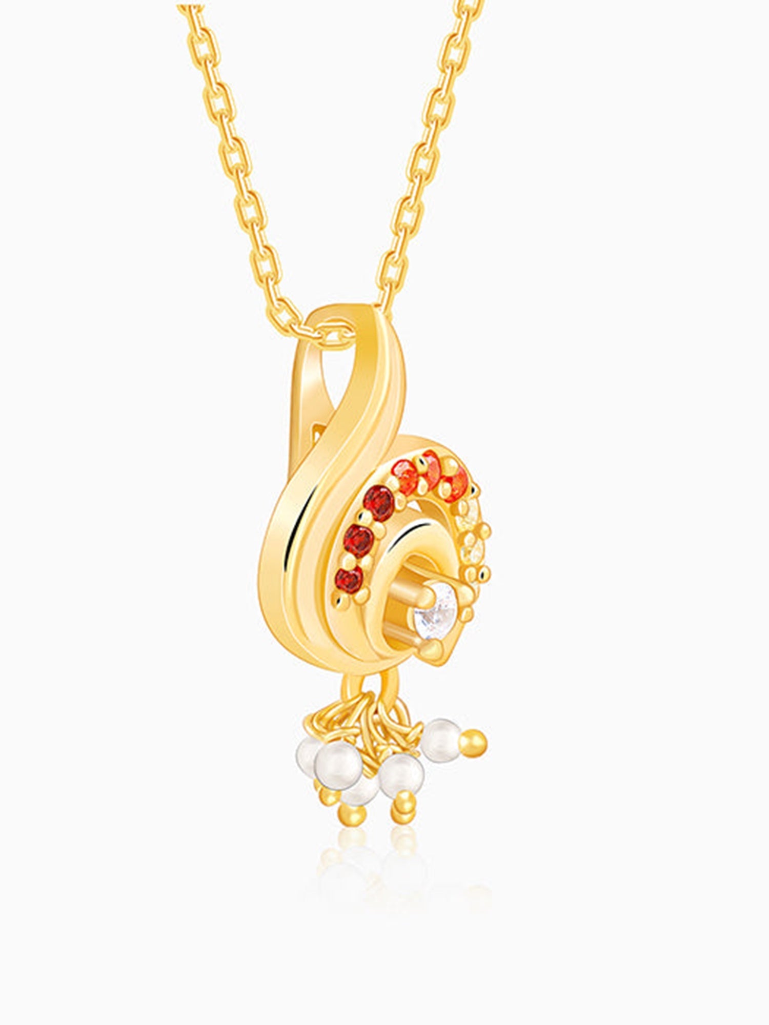 Golden Ambika Pendant With Link Chain