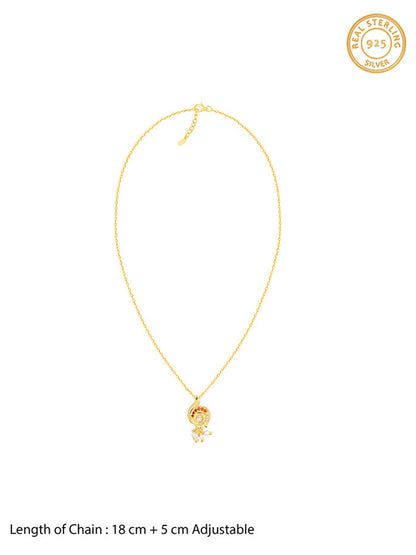 Golden Ambika Pendant With Link Chain