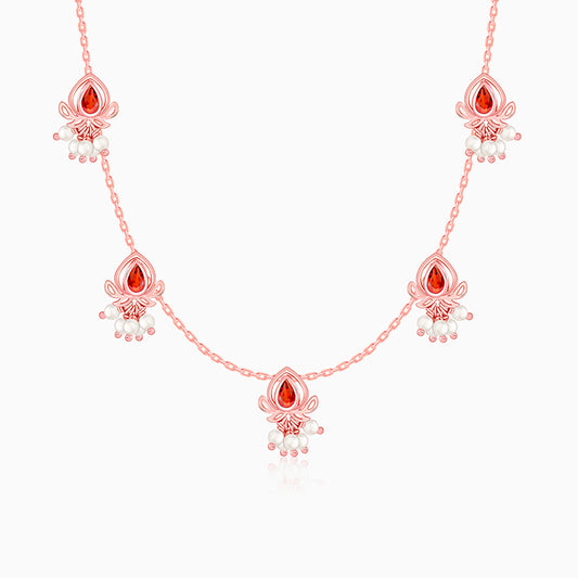 Rose Gold Iris Necklace