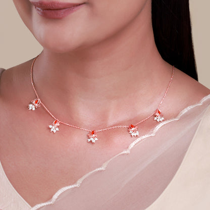 Rose Gold Iris Necklace