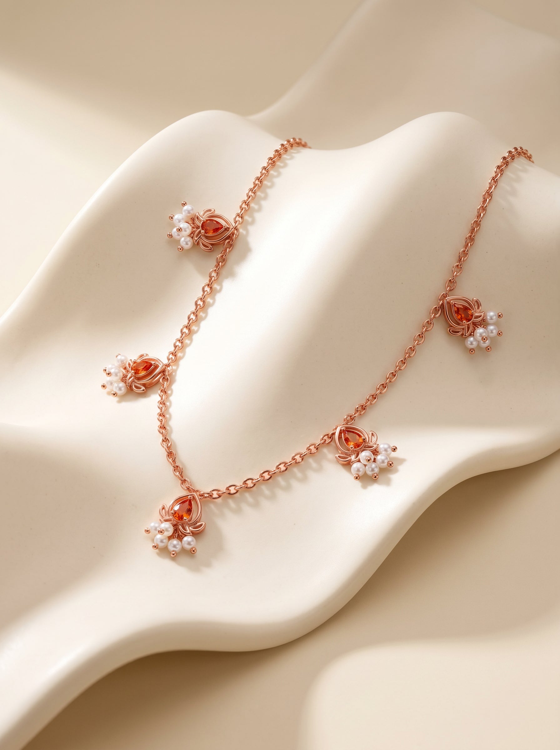 Rose Gold Iris Necklace