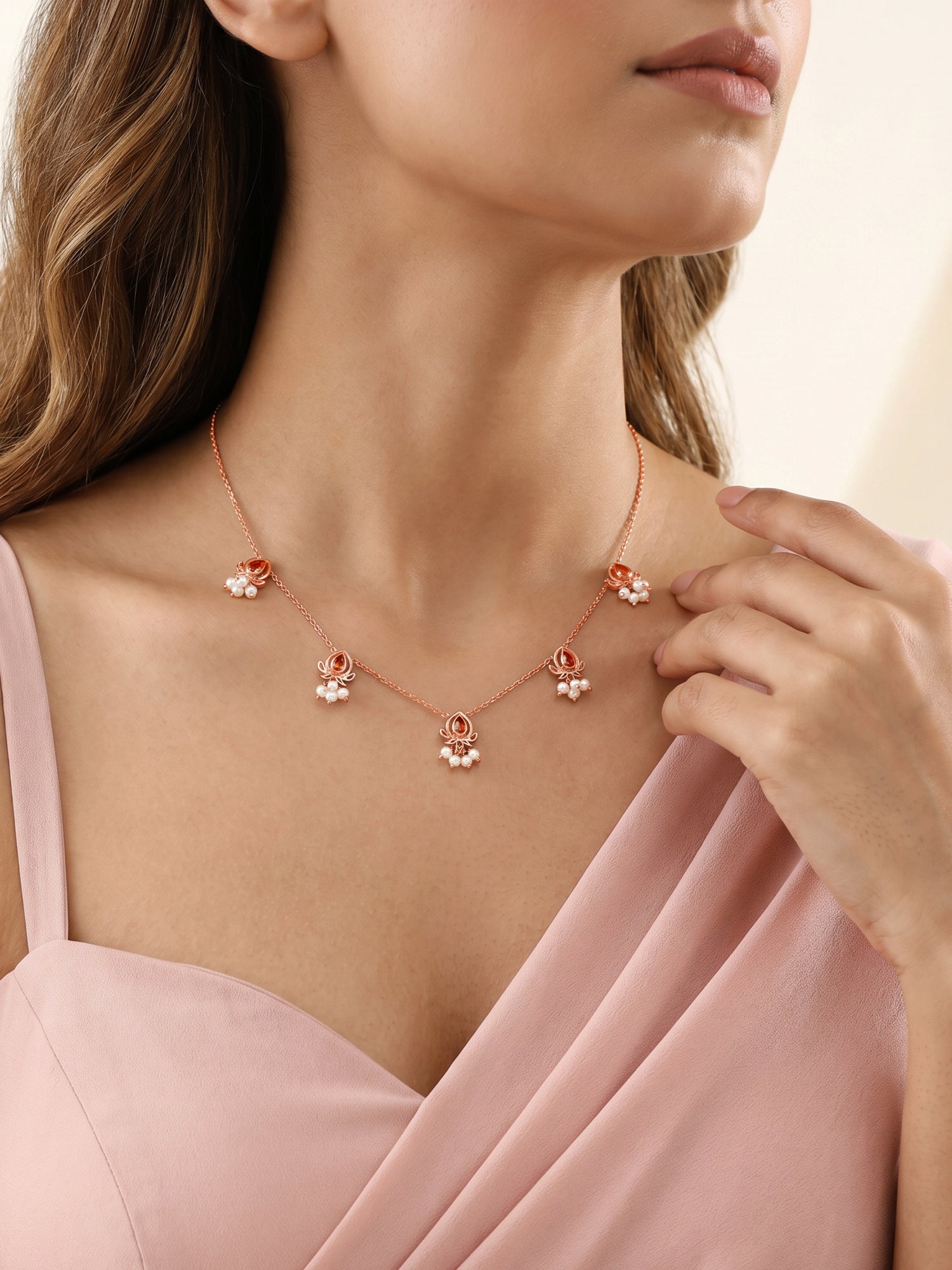 Rose Gold Iris Necklace