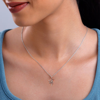Silver Hummingbird Pendant With Link Chain