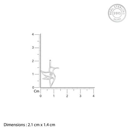 Silver Hummingbird Pendant With Link Chain