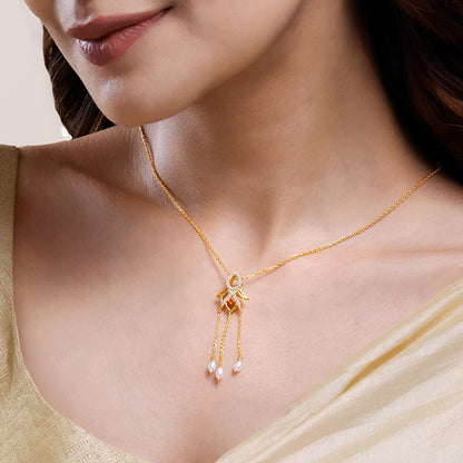 Golden Gauri Pendant With Link Chain
