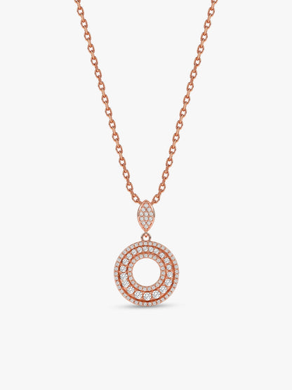 Rose Gold Classic Pendant With Link Chain