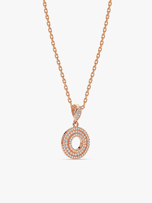 Rose Gold Classic Pendant With Link Chain