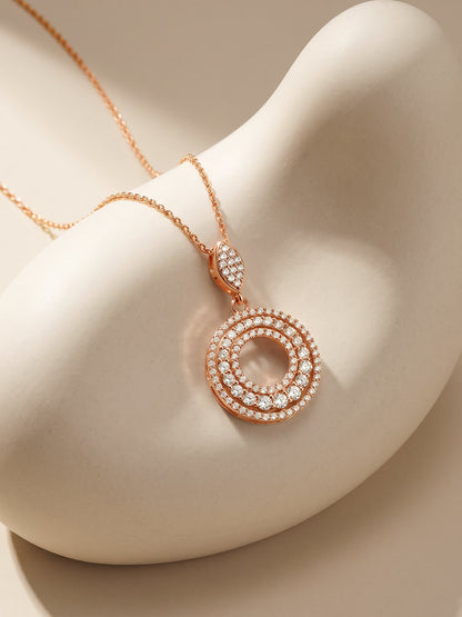 Rose Gold Classic Pendant With Link Chain