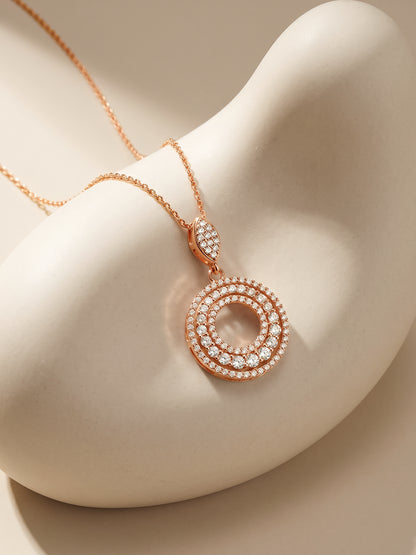 Rose Gold Classic Pendant With Link Chain