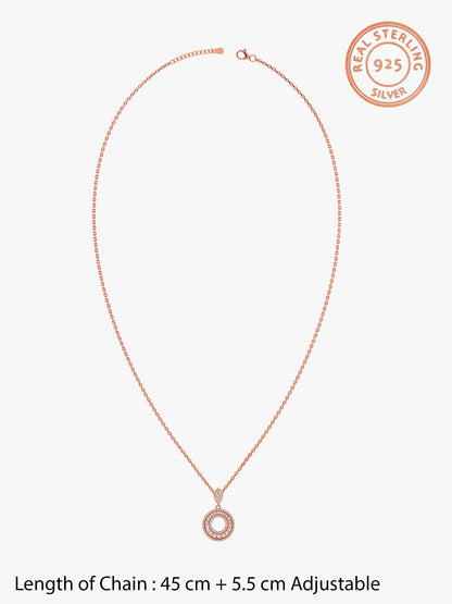 Rose Gold Classic Pendant With Link Chain
