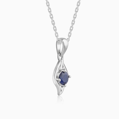 Silver Azure Leaf Pendant With Link Chain