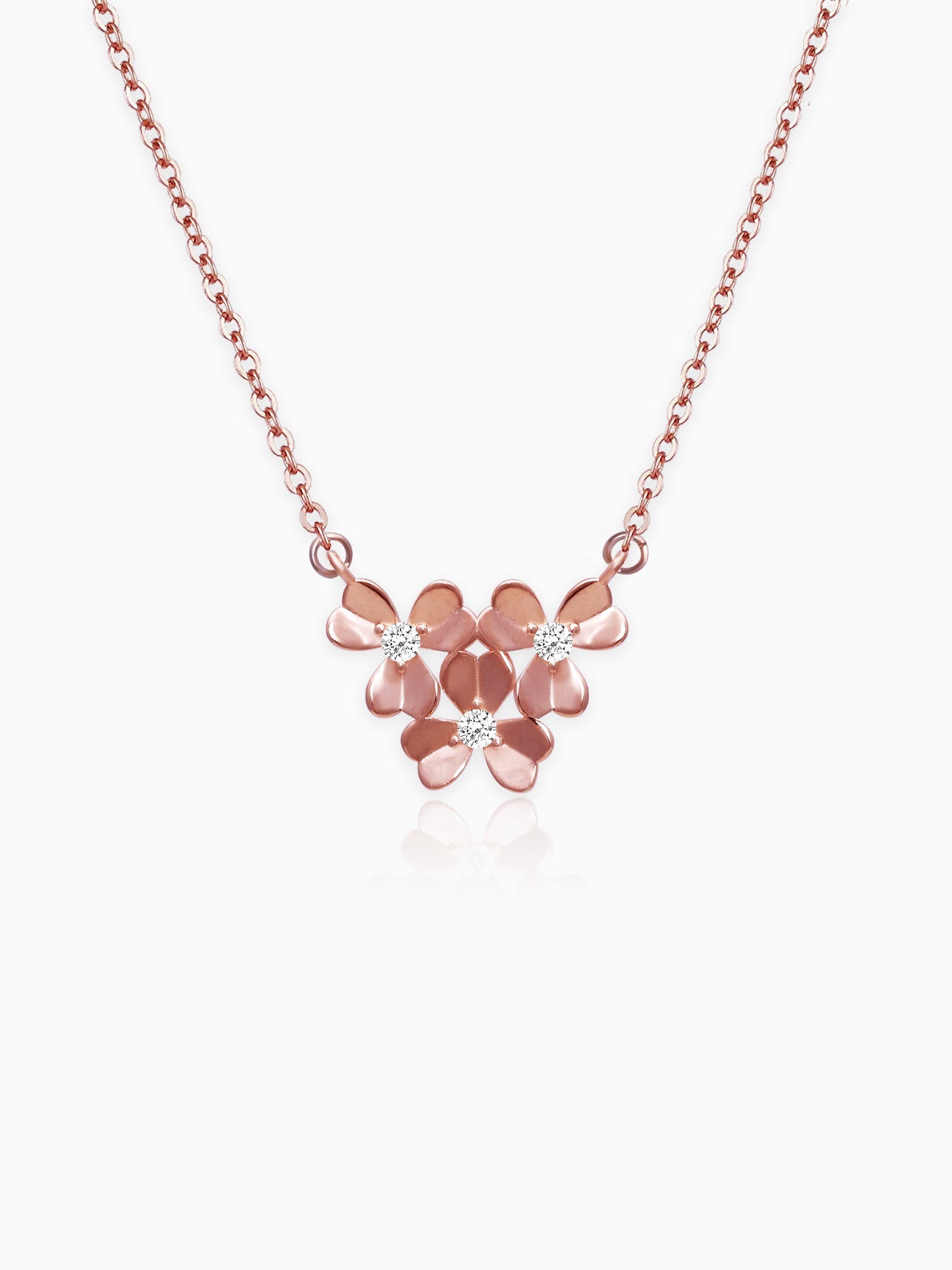 Rose Gold Blooming Flower Necklace
