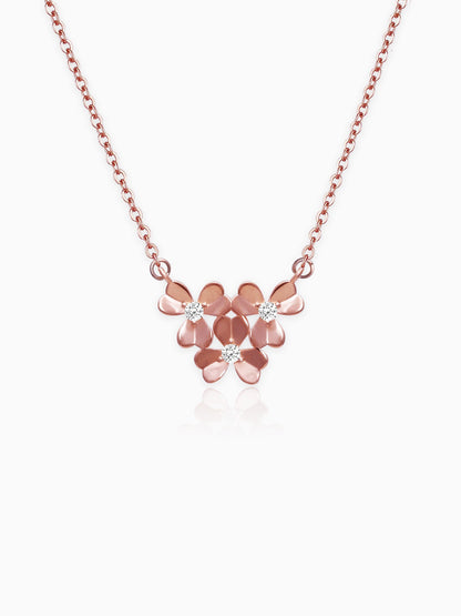 Rose Gold Blooming Flower Necklace
