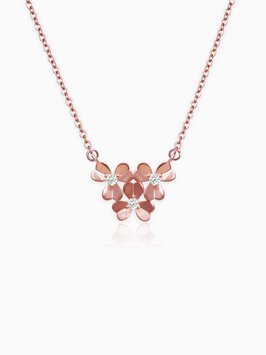 Rose Gold Blooming Flower Necklace