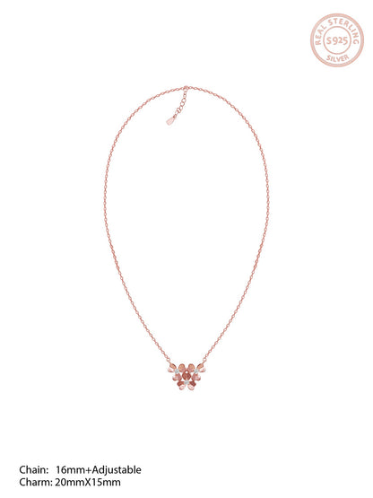 Rose Gold Blooming Flower Necklace