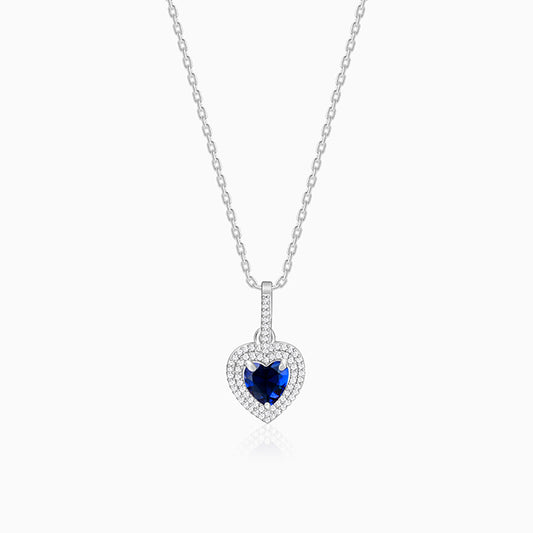 Silver Royal Heart Pendant With Link Chain