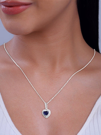 Silver Royal Heart Pendant With Link Chain