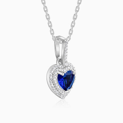 Silver Royal Heart Pendant With Link Chain
