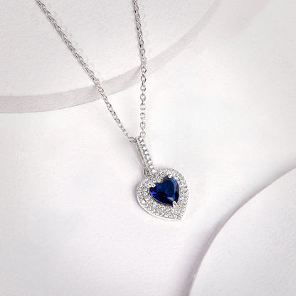 Silver Royal Heart Pendant With Link Chain