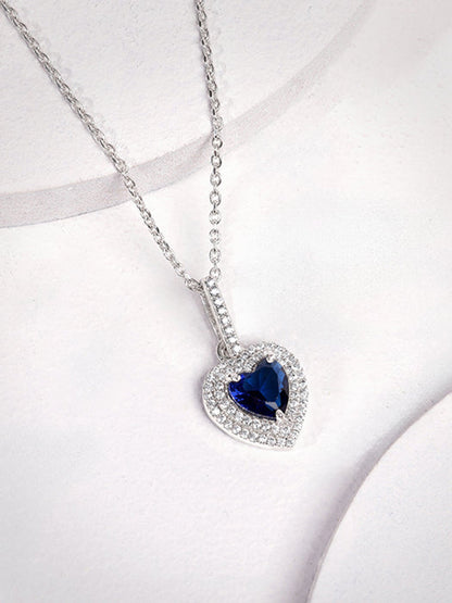 Silver Royal Heart Pendant With Link Chain