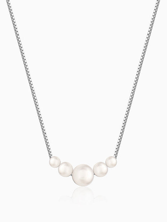 Silver Still Pearl Necklace