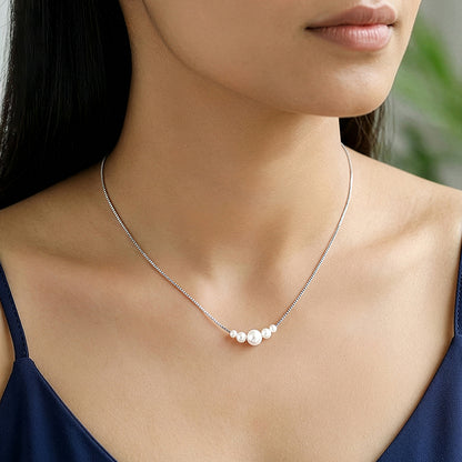 Silver Still Pearl Necklace