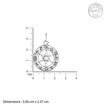 Oxidised Silver AstroHalo Pendant With Box Chain For Him