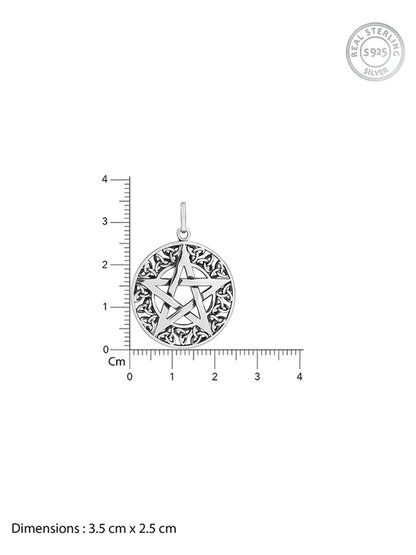 Oxidised Silver Star Pendant With Box Chain For Him