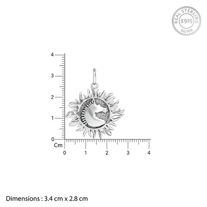 Oxidised Silver Sunborn Horse Pendant With Box Chain For Him