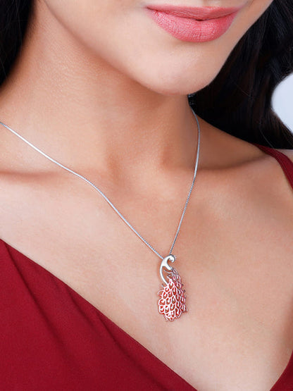 Rose Gold Peacock Pendant