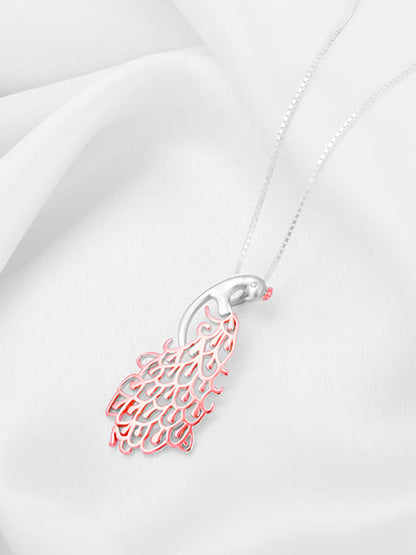 Rose Gold Peacock Pendant