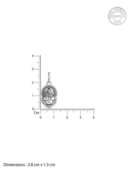Oxidised Silver Narasimha Crown Pendant With Box Chain For Him