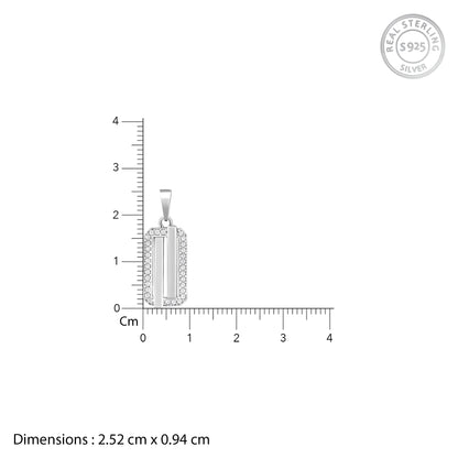 Silver Lumen Frame Pendant With Link Chain For Him