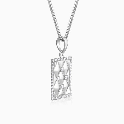 Silver Crystal Core Pendant With Box Chain For Him