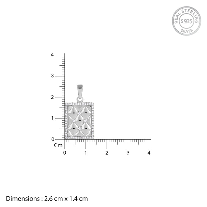 Silver Crystal Core Pendant With Box Chain For Him