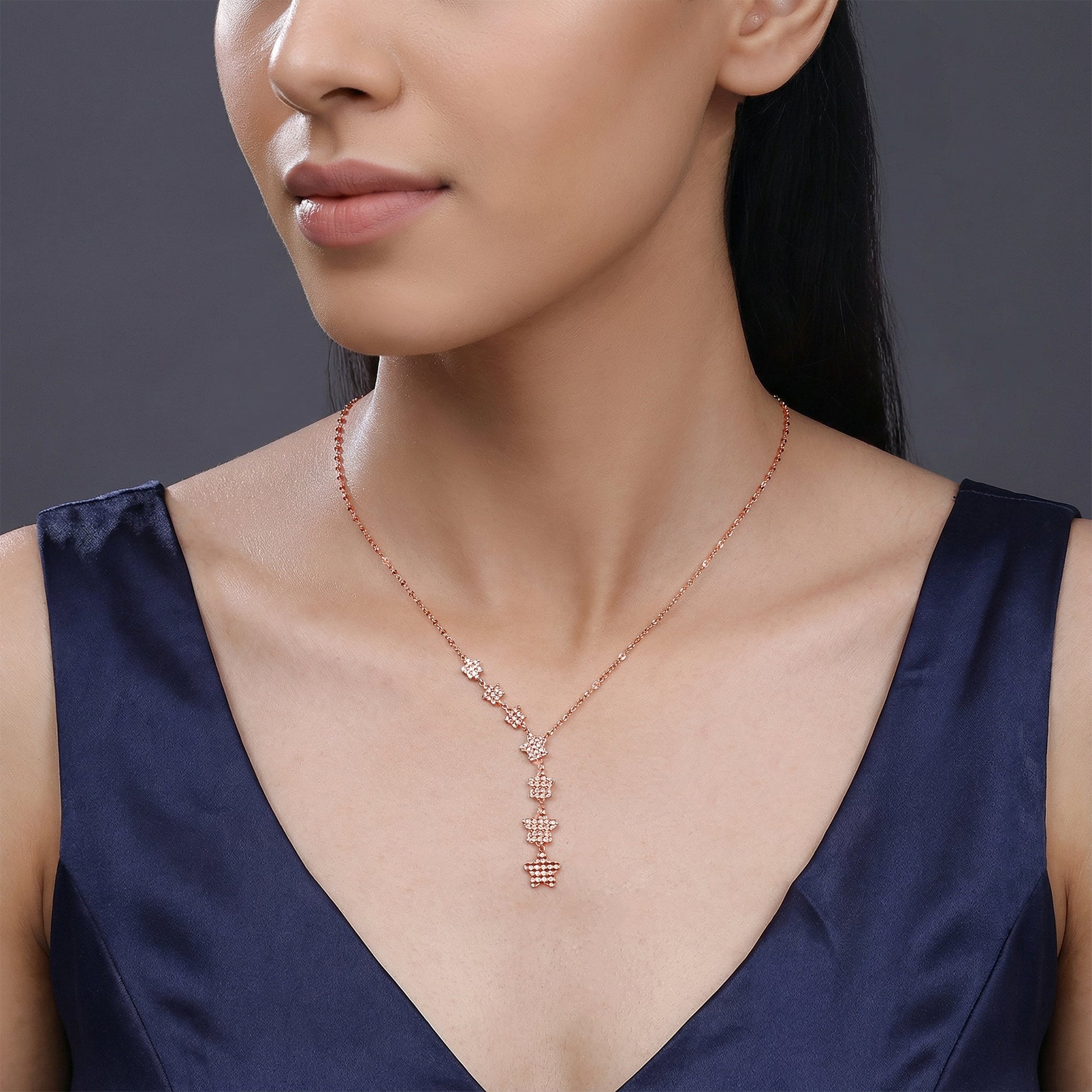 Rose Gold Shining Star Necklace