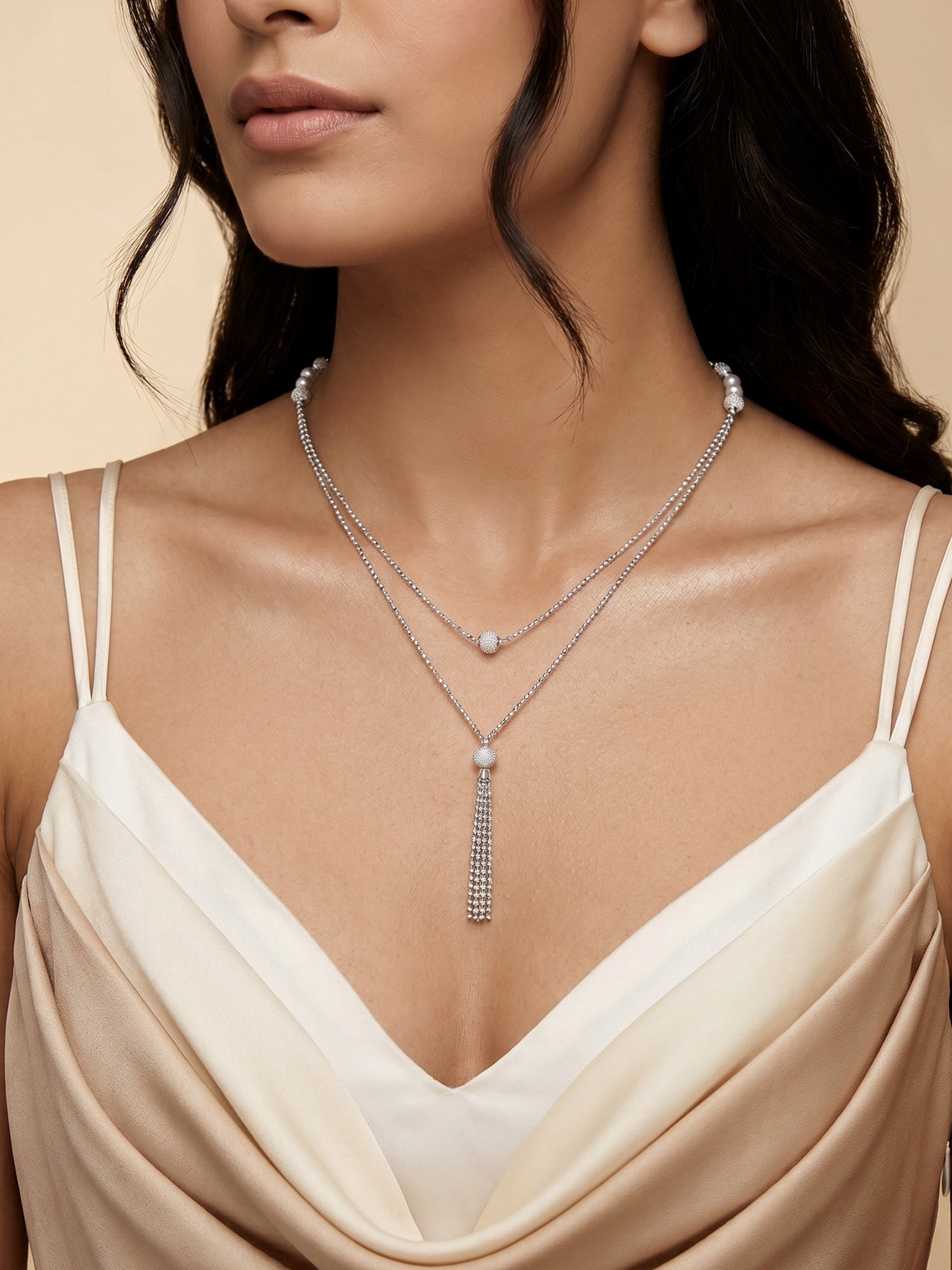Kriti Sanon Silver Slow Dance Layered Necklace