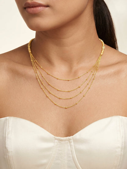 Kriti Sanon Golden Treasure Layered Necklace
