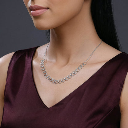 Silver Bejeweled Necklace