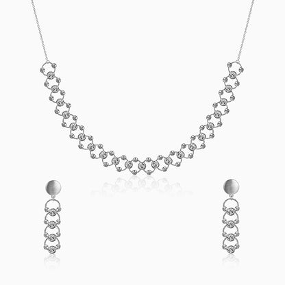 Silver Bejeweled Set